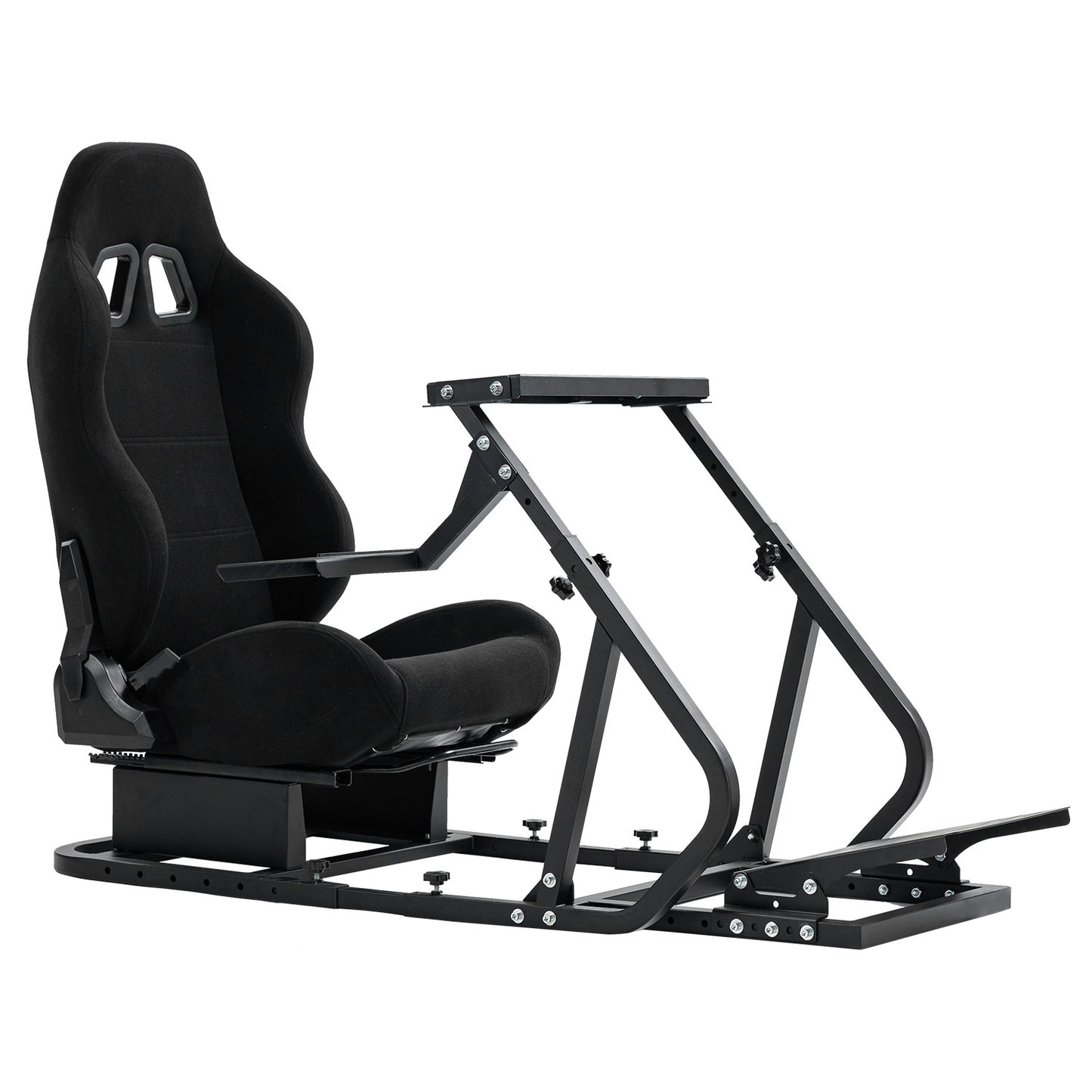 Mokapit G29 Racing Simulator Cockpit RacingWheel Stand with Black Seat Sim Racing Cockpit Fits forThrustmaster/Logitech/Fanatec G29, G920, T248 T300RS T150 458