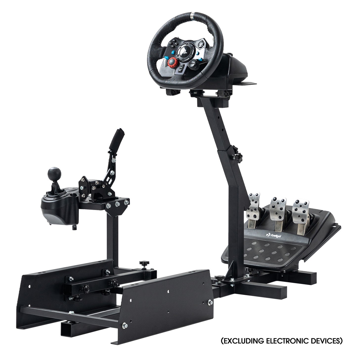 Mokapit Sim Racing Cockpit,Single Arm Racing Wheel Stand Square Tube fit Logitech G25 G29 G920 G923 T500 T300R,Excluding Steering Wheel and Pedals Seat
