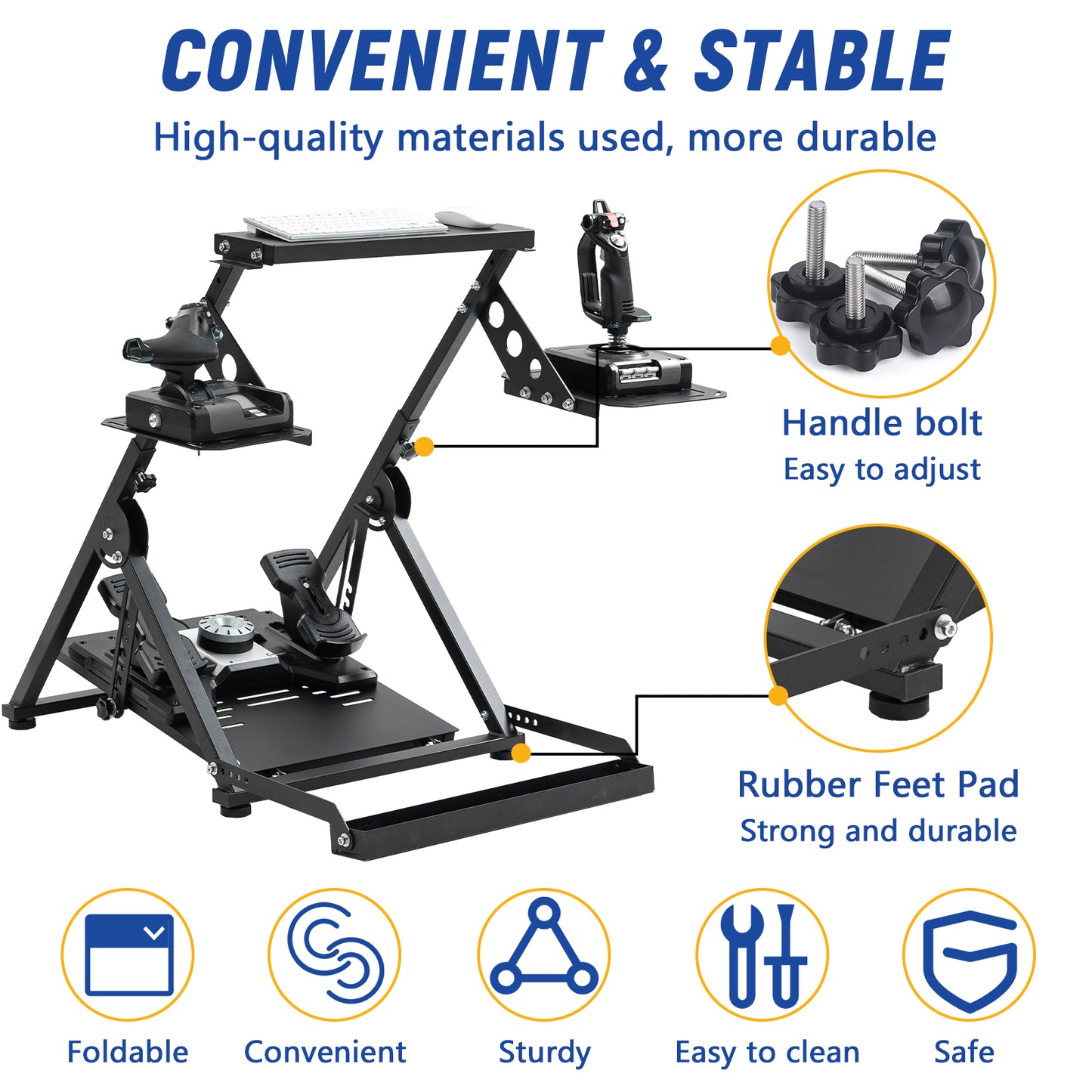 Mokapit X Shape Flight Simulation Stand Preinstalled with Fixed Slot Fit for Logitech G29 G920 G923 Thrustmaster T248 T300RS T150 Foldable Adjustable Racing Simulator Cockpit Excluding Electronic