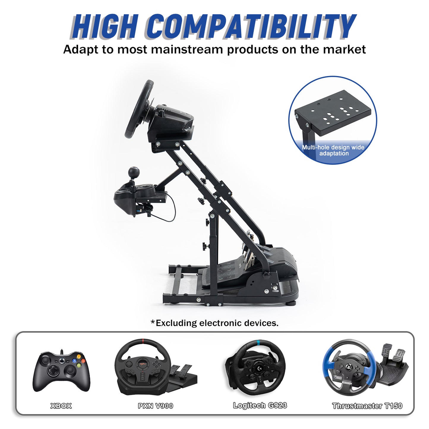 Mokapit G923 Racing Wheel Stand Enhanced version adjustable steering wheel stand fit for Logitech Thrustmaster G25 G27 G29 G920 T300RS, Sim Racing Stand No Steering Wheel Pedal Shifter