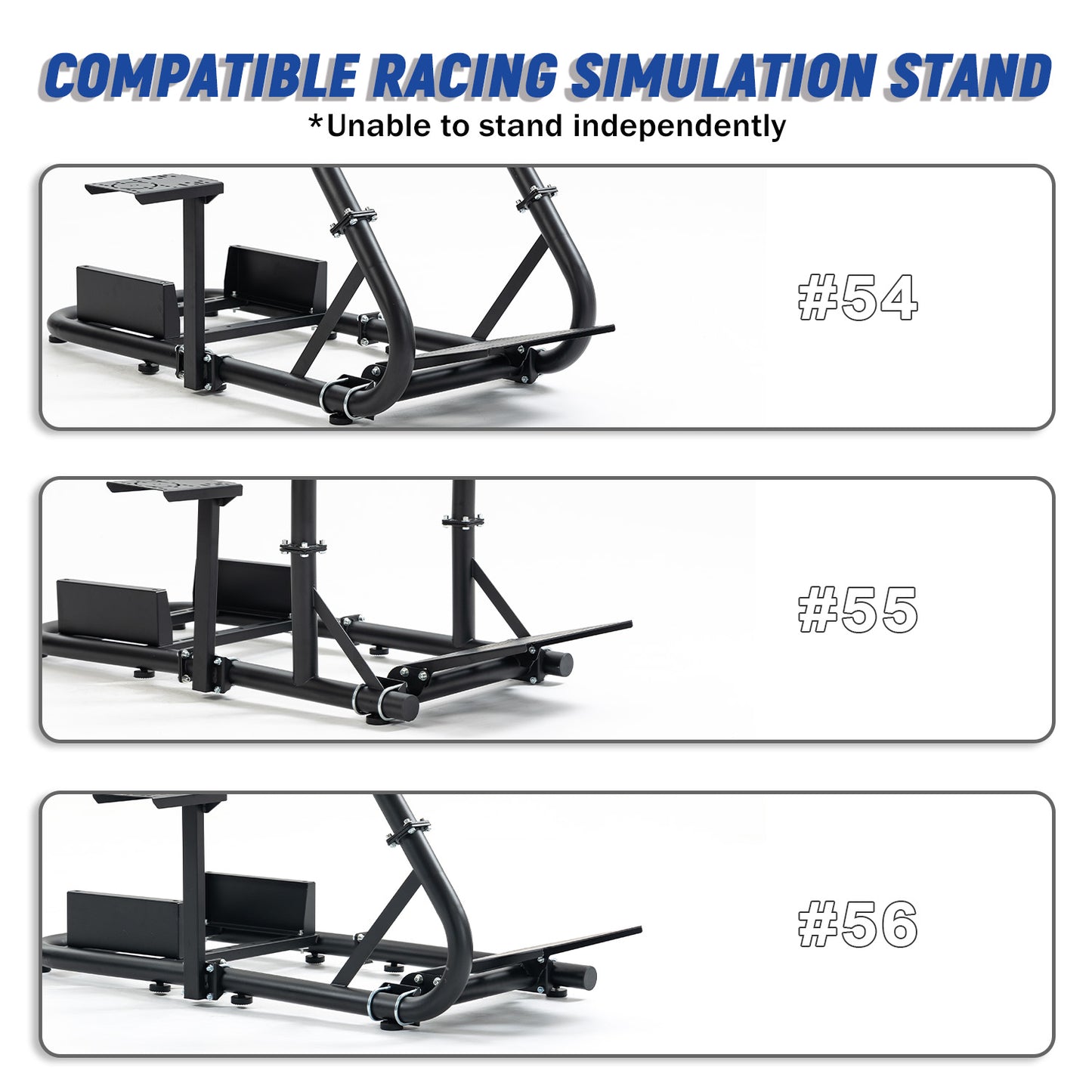 Mokapit Sim Racing Triple Monitor Stand with Adjustable Height & Width for 24-32 Inch Display 3 Screens TV Mount Compatible with Round Tube Racing Sim Cockpit