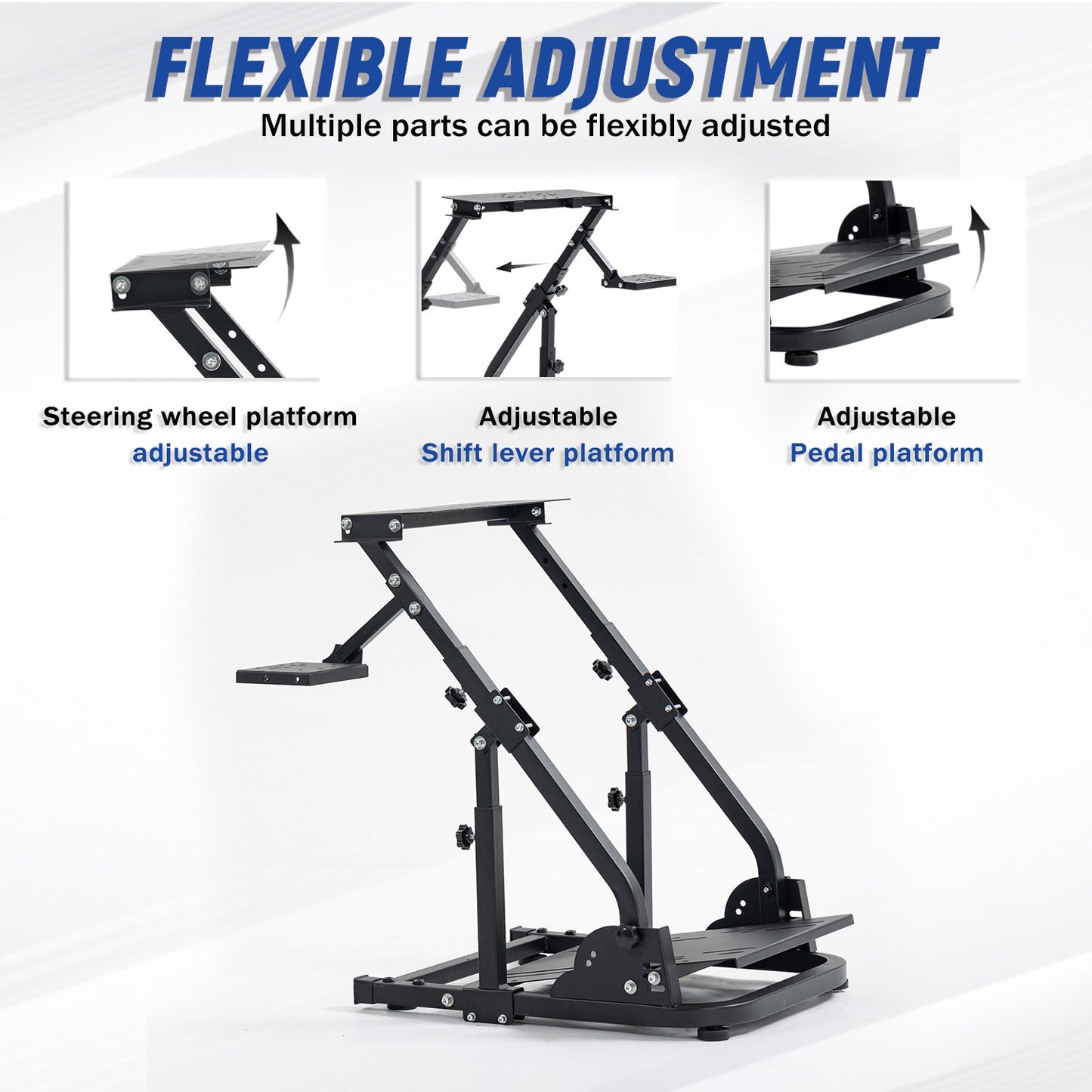Mokapit G923 Racing Wheel Stand Enhanced version adjustable steering wheel stand fit for Logitech Thrustmaster G25 G27 G29 G920 T300RS, Sim Racing Stand No Steering Wheel Pedal Shifter