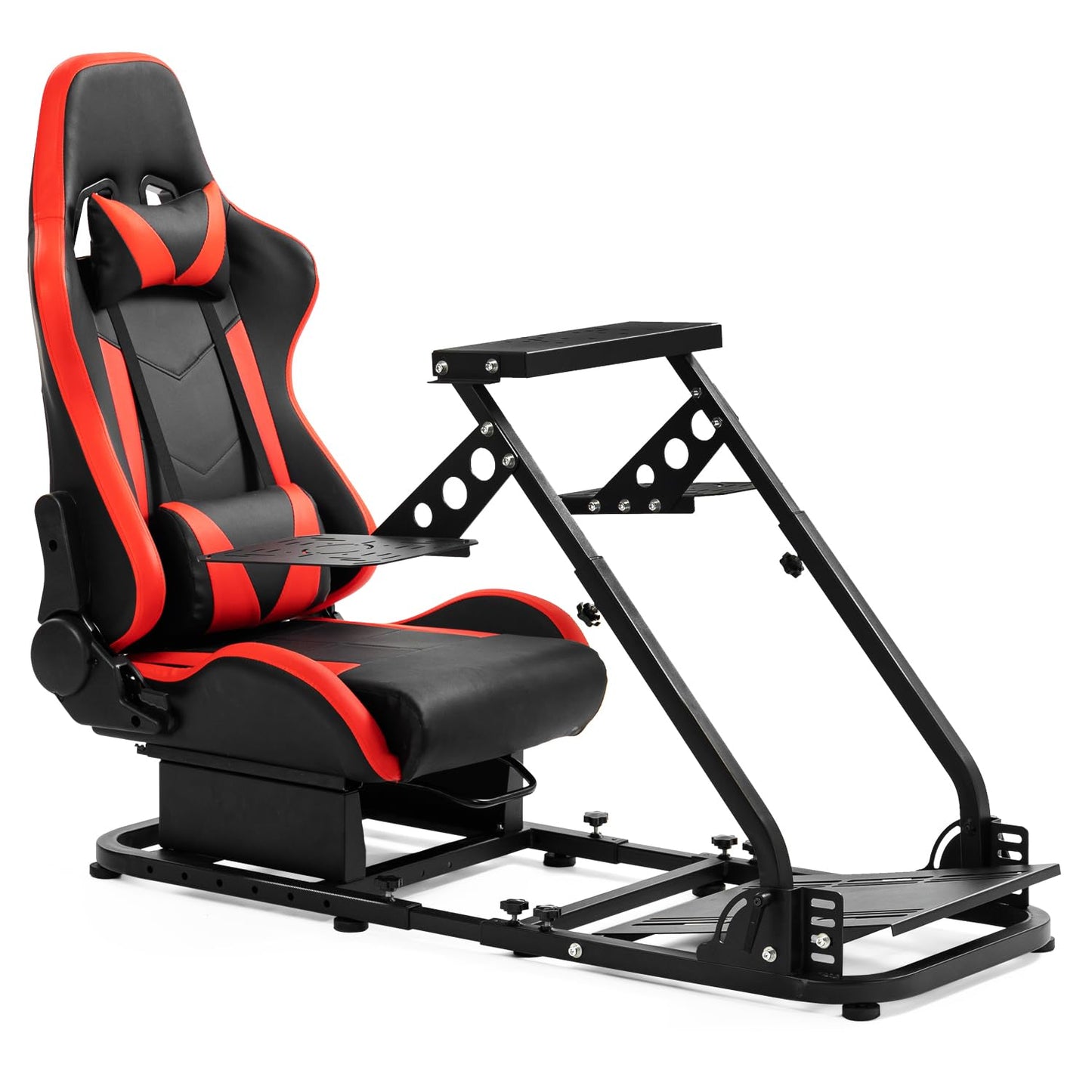Mokapit Flight Sim Cockpit with Seat Foldable & Adjustable fit for Logitech, Thrustmaster, FANATEC, G29/G920/G923/T300/CSL-DD, Racing Wheel Stand Flight Sim Cockpit, No Wheel Pedal Shifter Keyboard