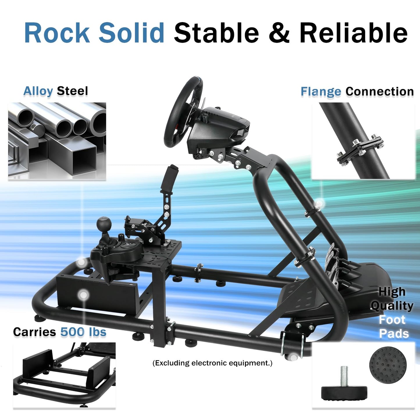 Mokapit Racing Simulation Cockpit Round Tube Game Stand Suitable for Logitech G27 G923 Thrustmaster T300RS More Stable |No pedals, Steering Wheel and Handbrake