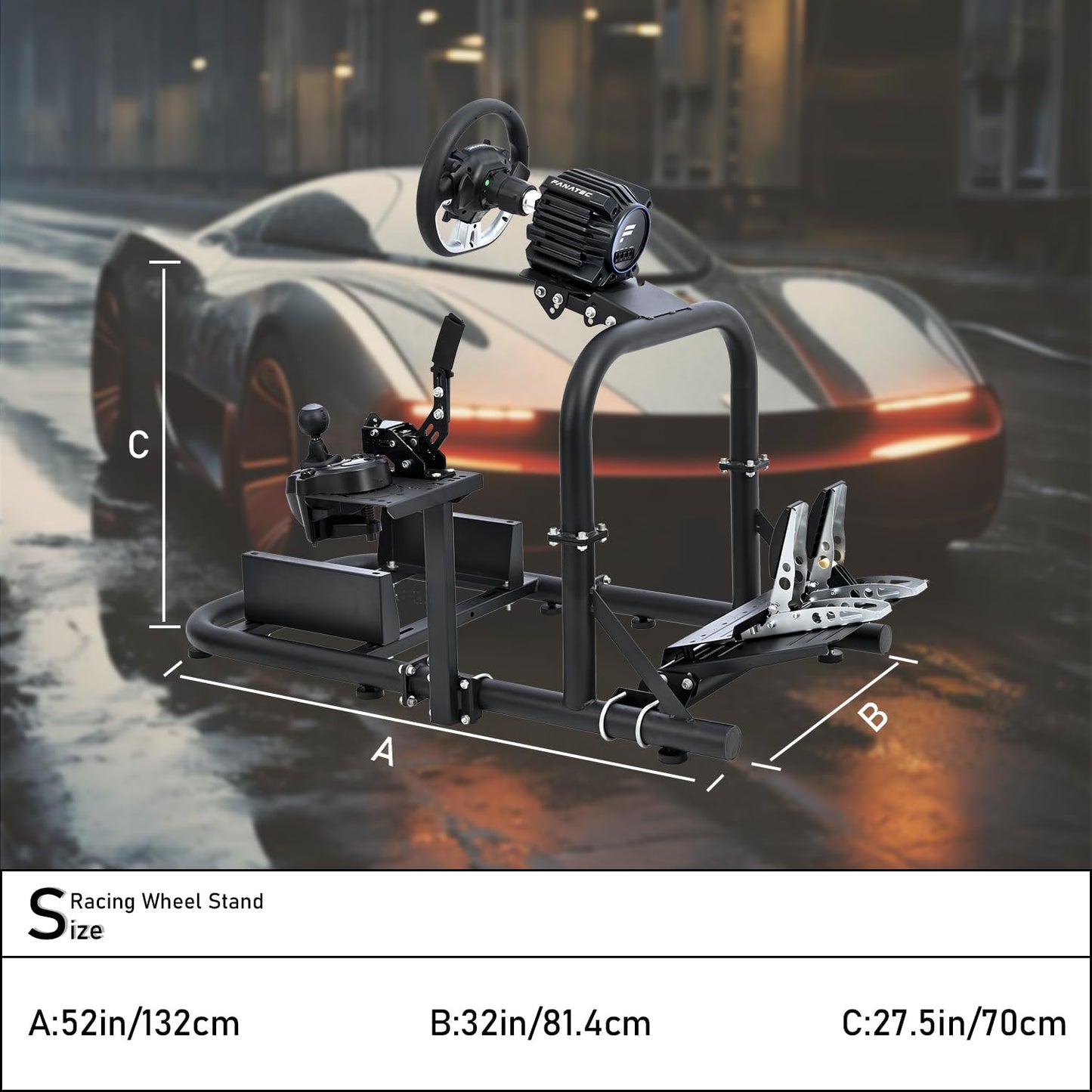 Mokapit Professional Simulator Cockpit Compatible with Logitech G920 G29, Thrustmaster, PXN, Fanatec, Round Tube Sim Racing Cockpit, Wheel Handbrake Pedal Seat Not Included