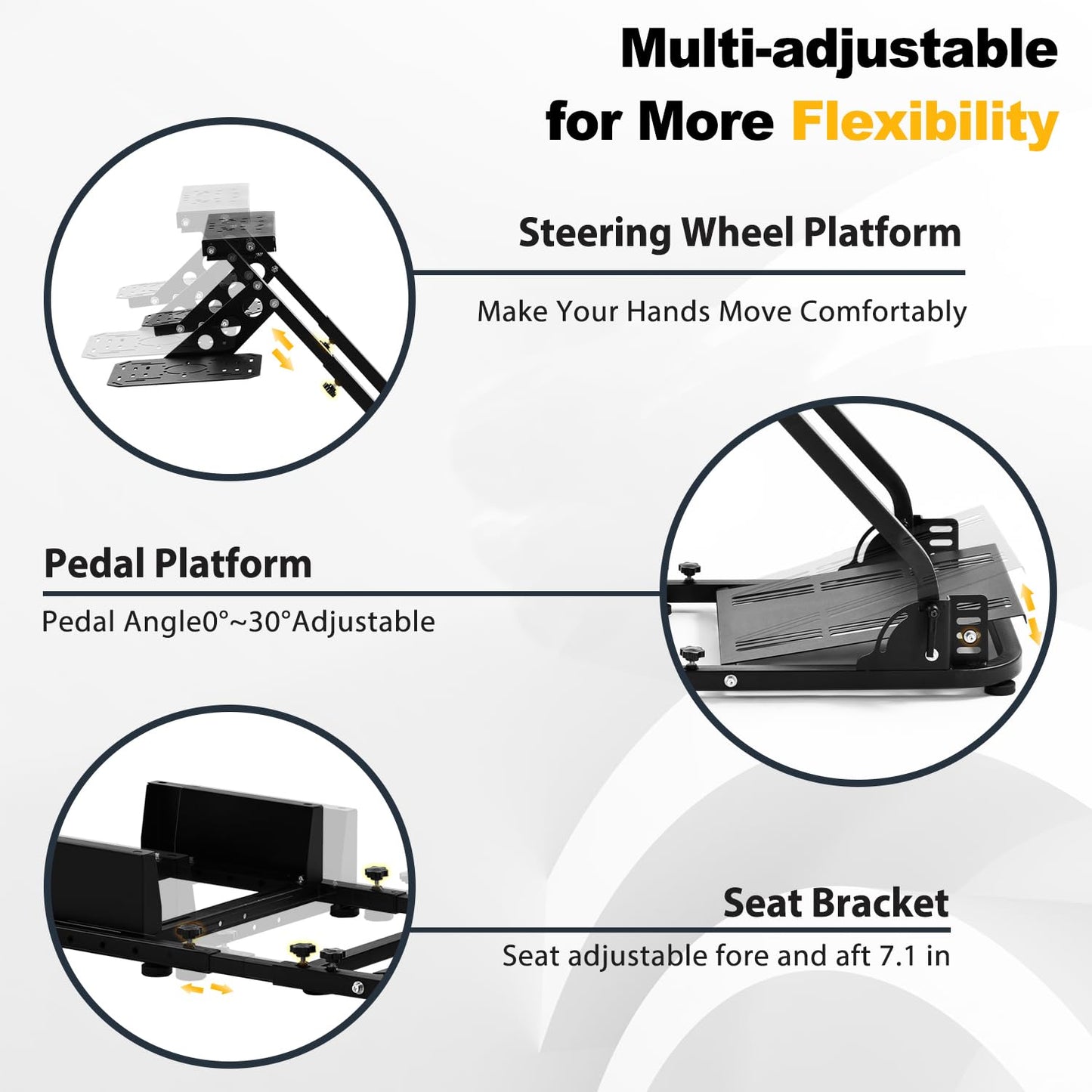 Mokapit Flight Sim Cockpit Foldable & Adjustable fit for Logitech, Thrustmaster, FANATEC, G29/G920/G923/T300/CSL-DD, Racing Wheel Stand Flight Sim Cockpit, No Wheel Pedal Shifter Keyboard