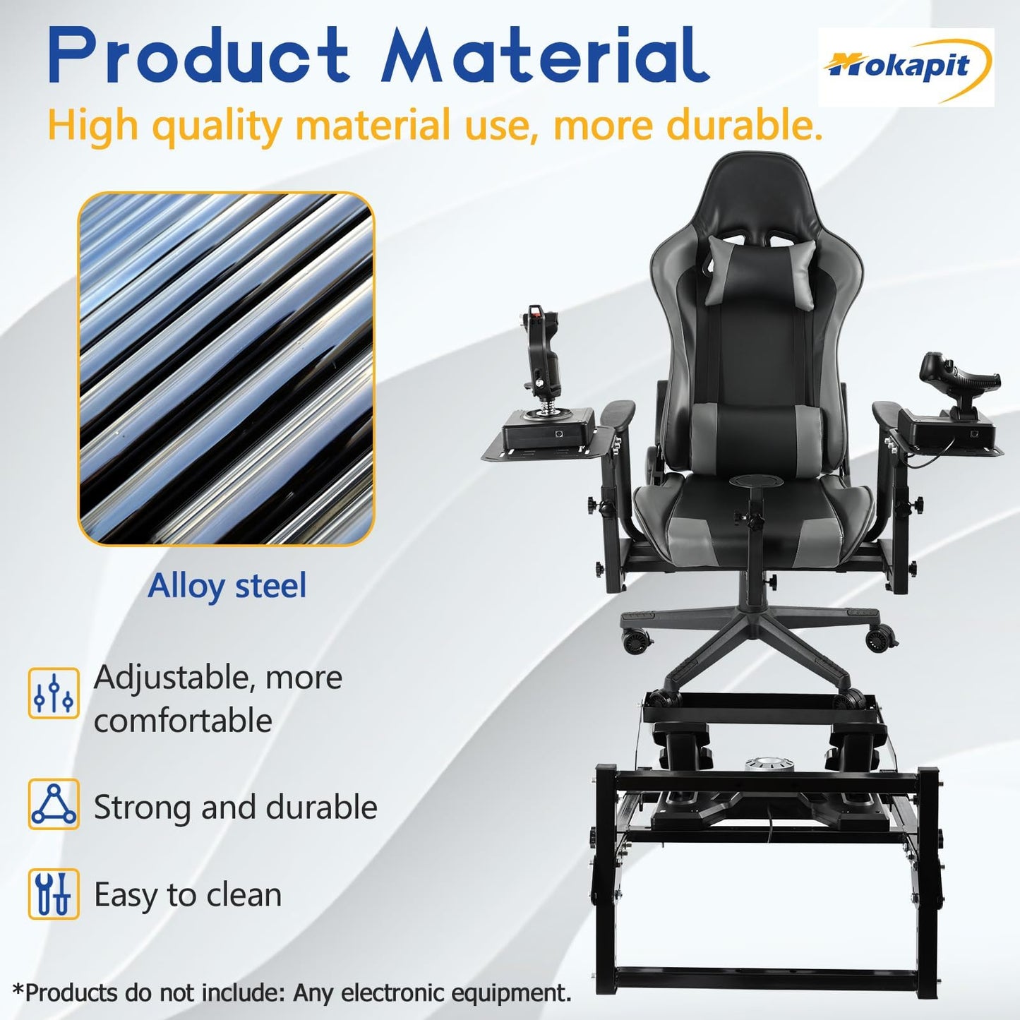 Flight Joystick Simulator Cockpit with Pedal Stand (With Fixed Slot )& Gaming Seat Pedal Fit for Logitech, Thrustmaster, PXN X52,X56 Home/Office Use Flying Sim Stand Joystick Not Included