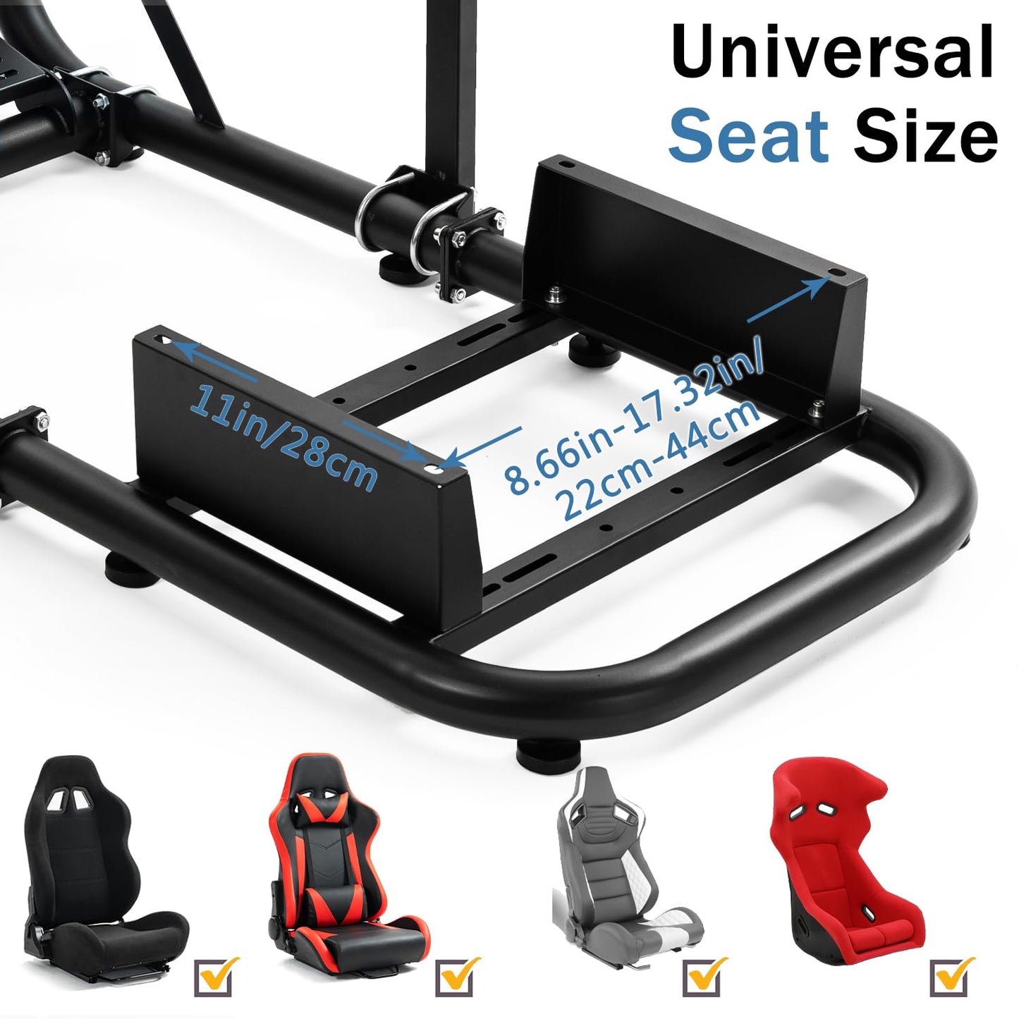 Mokapit Racing Simulation Cockpit Round Tube Game Stand Suitable for Logitech G27 G923 Thrustmaster T300RS More Stable |No pedals, Steering Wheel and Handbrake
