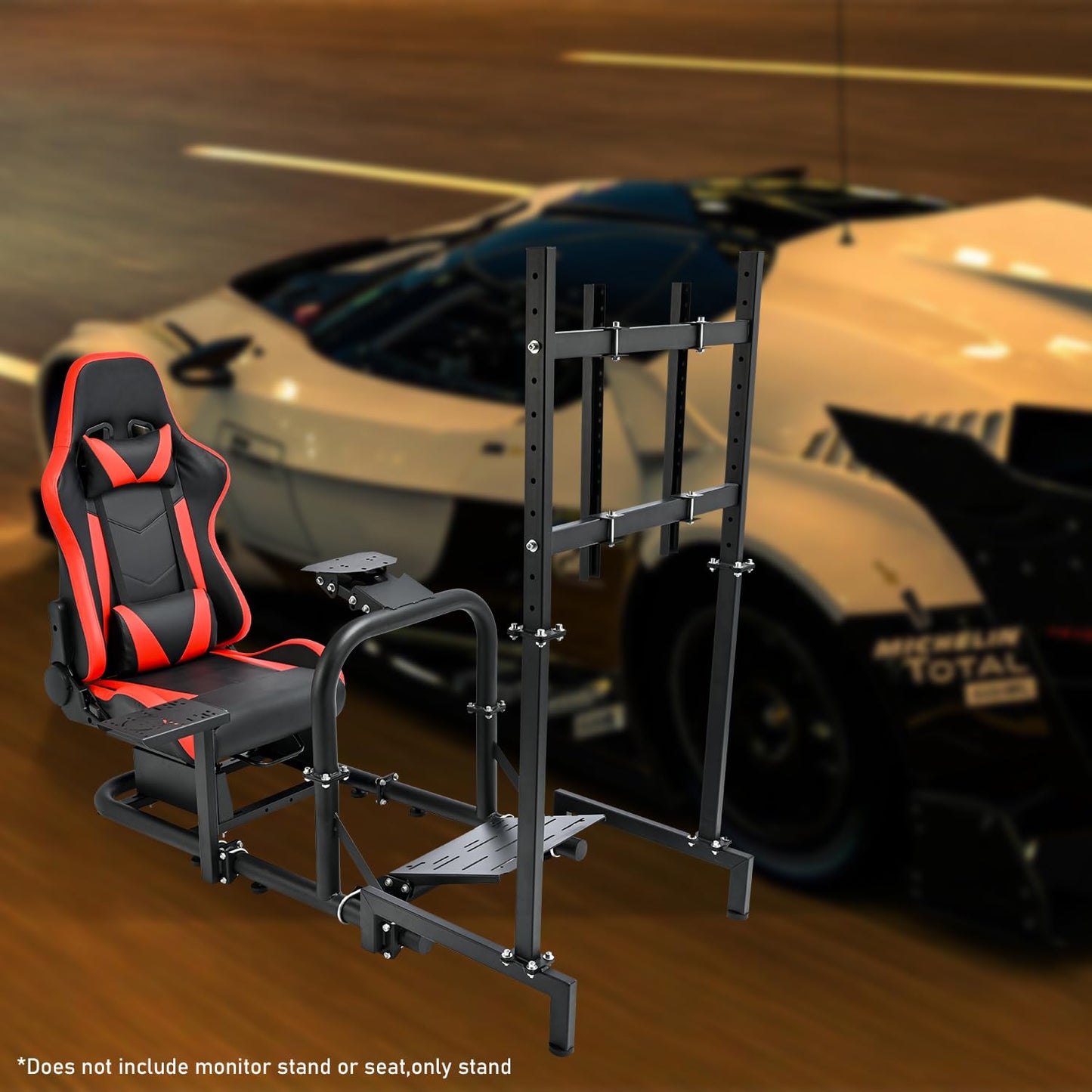 Mokapit Professional Simulator Cockpit Compatible with Logitech G920 G29, Thrustmaster, PXN, Fanatec, Round Tube Sim Racing Cockpit, Wheel Handbrake Pedal Seat Not Included