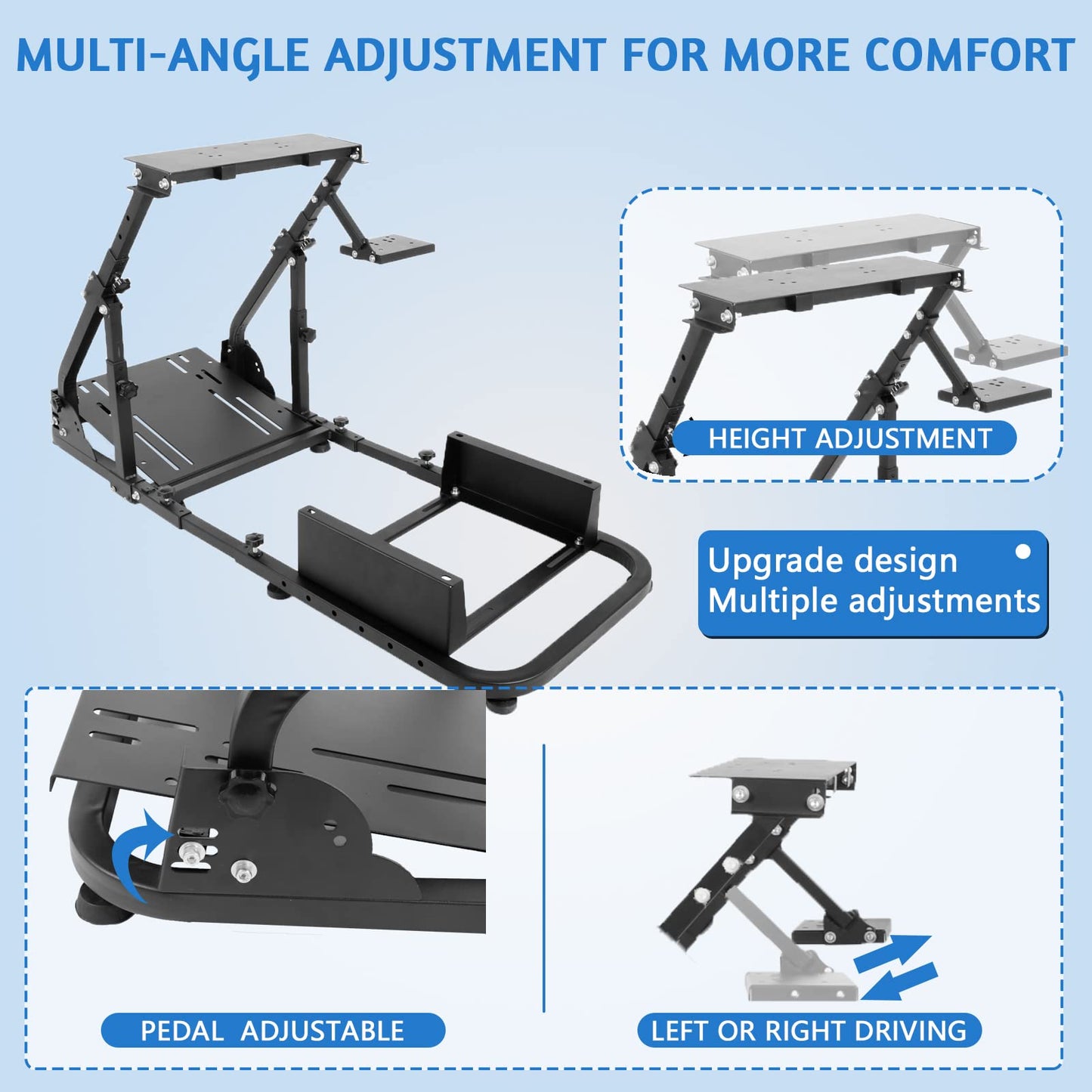Mokapit Stable Racing Simulator Cockpit Fit for Logitech G29 G920 G923 Thrustmaster T128X T300RS Fanatec PS5 PS4 Adjustable Steering wheel Stand without Wheel Shifter Pedal