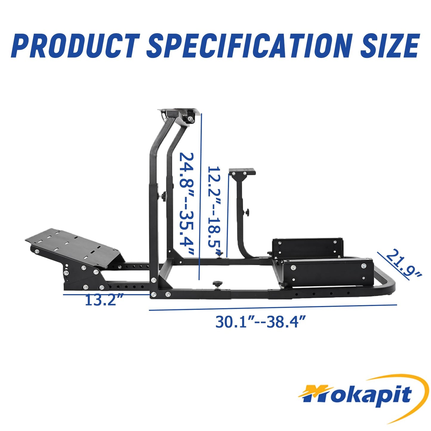 Mokapit Racing Cockpit Adjustment Compatible with Logitech/Thrustmaster/PXN/Fanatec T500 RS,T300 RS,T300,G25,G27,G29,G920 Racing Steering Stand Without Wheel&Handbrake & Pedals