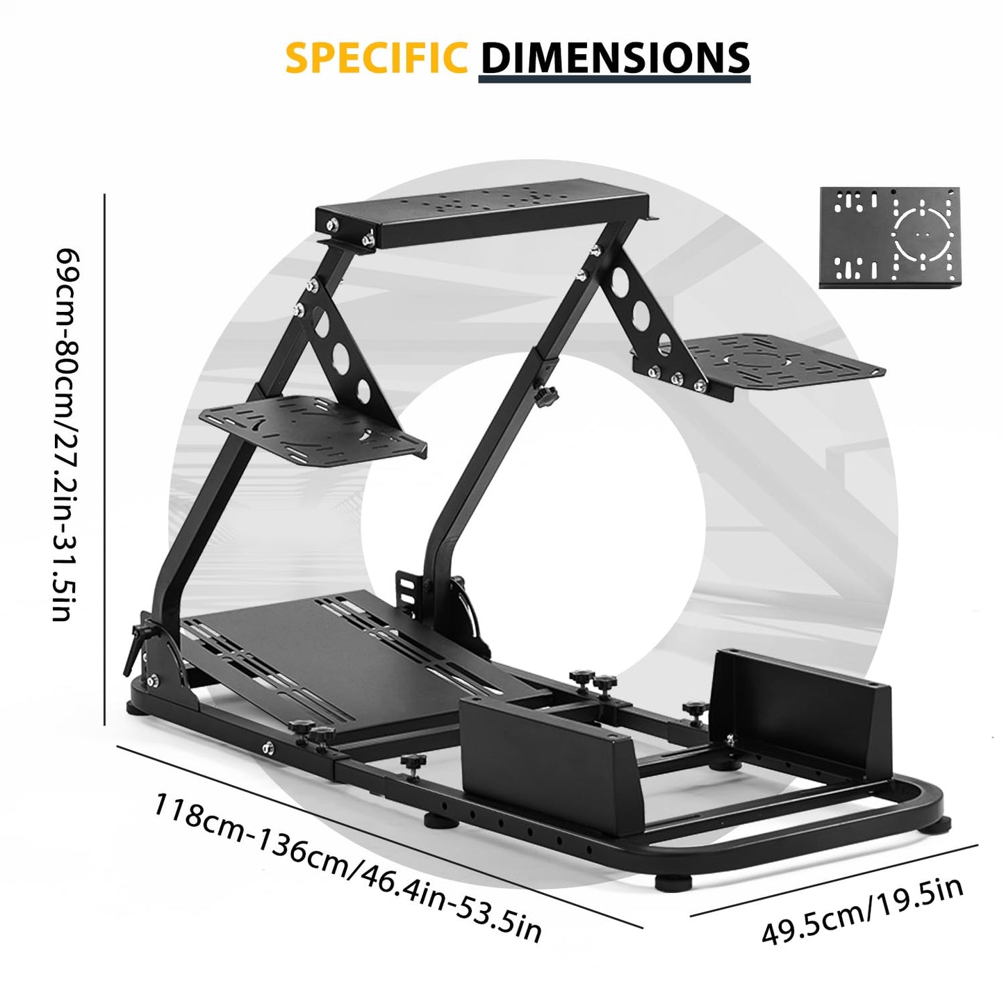 Mokapit Flight Sim Cockpit Foldable & Adjustable fit for Logitech, Thrustmaster, FANATEC, G29/G920/G923/T300/CSL-DD, Racing Wheel Stand Flight Sim Cockpit, No Wheel Pedal Shifter Keyboard