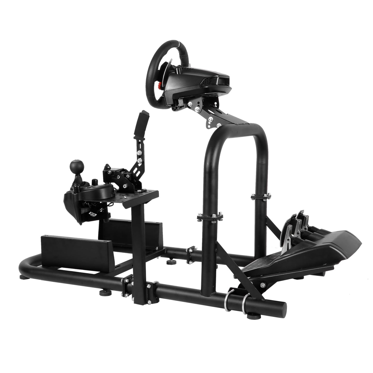 Mokapit Professional Simulator Cockpit Compatible with Logitech G920 G29, Thrustmaster, PXN, Fanatec, Round Tube Sim Racing Cockpit, Wheel Handbrake Pedal Seat Not Included