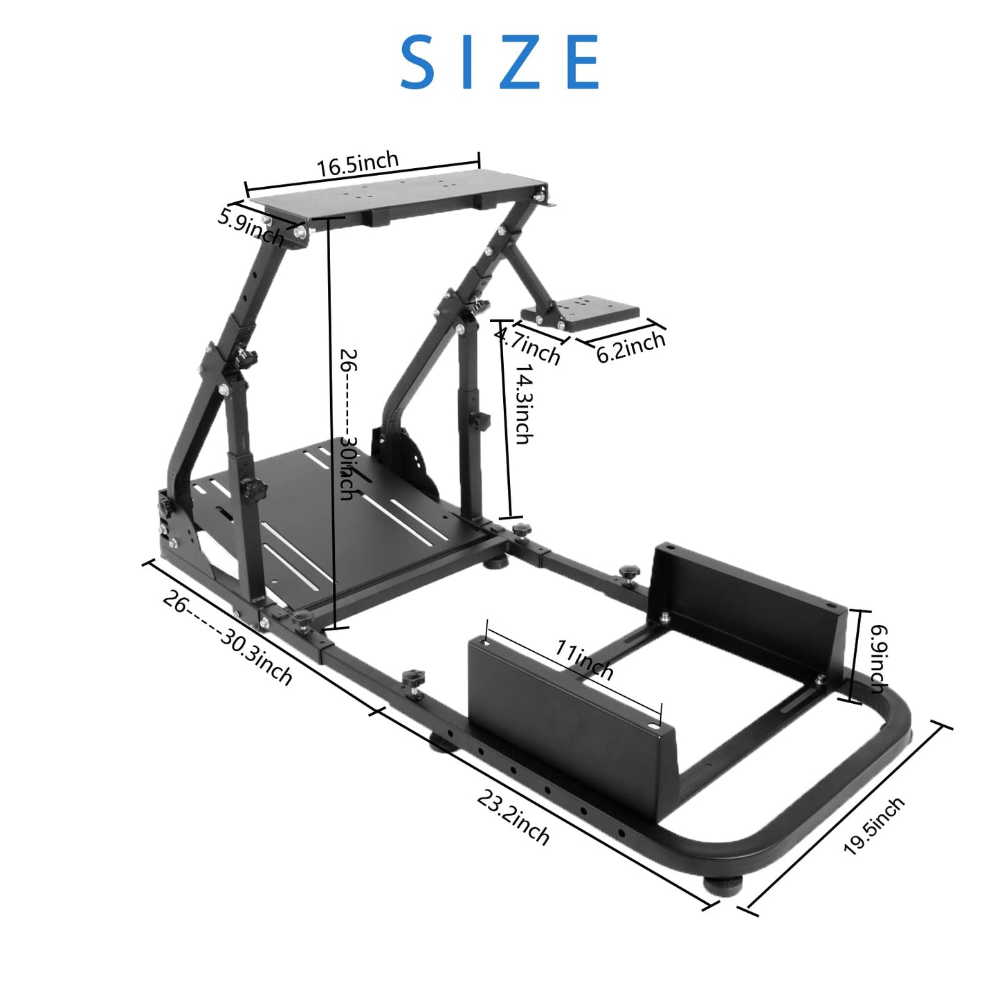 Mokapit Stable Racing Simulator Cockpit Fit for Logitech G29 G920 G923 Thrustmaster T128X T300RS Fanatec PS5 PS4 Adjustable Steering wheel Stand without Wheel Shifter Pedal