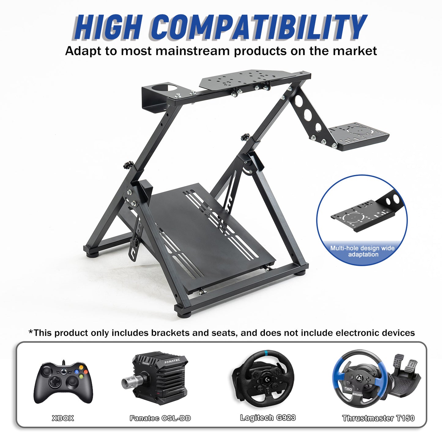 Mokapit Racing Steering Wheel Stand X Frame Compatible for G29,G920,T300RS, New Upgrade Racing Simulator Cockpit Foldable Adjustable Wheel, Shifter,Pedals and Handbrake NOT Included