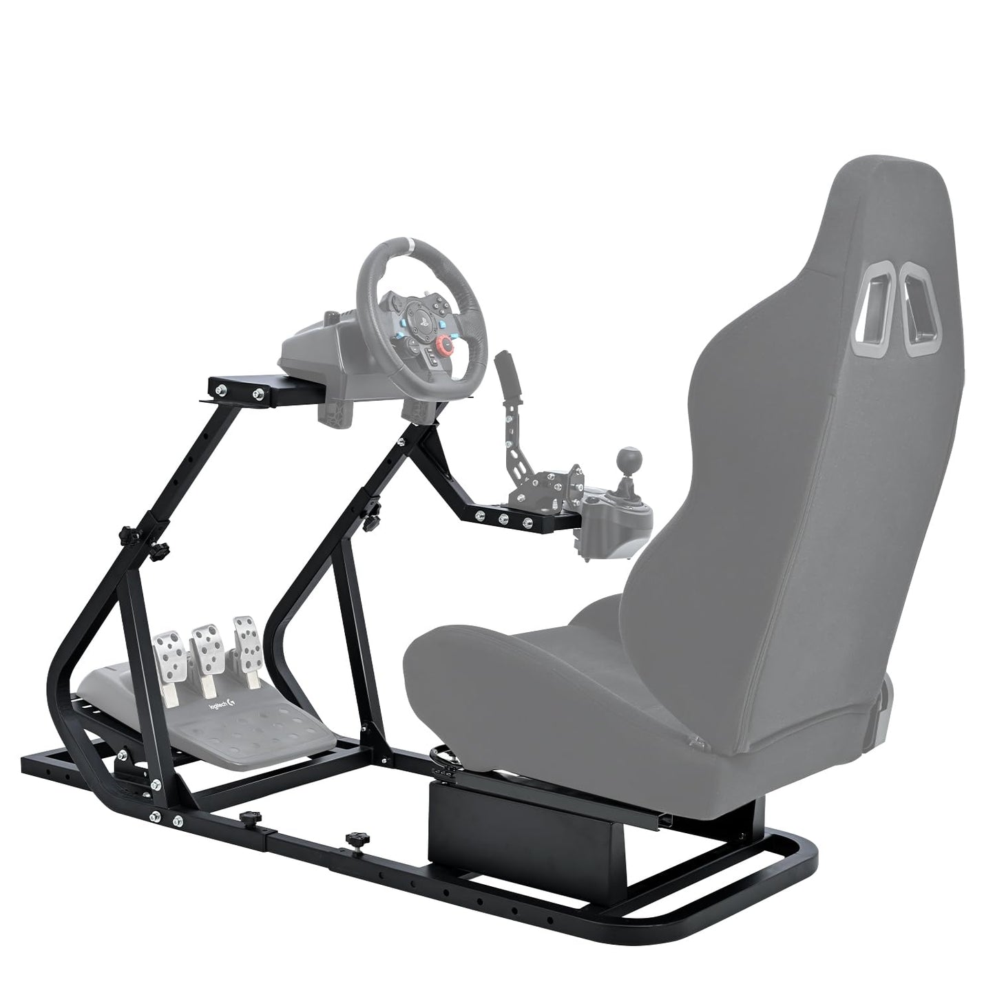 Adjustable Racing Simulator Cockpit Compatible with Logitech G29/G923/G920, Thrustmaster T80/T150/PXN Stable Wheel Stand Pedal Wheel and Handbrake Not Included