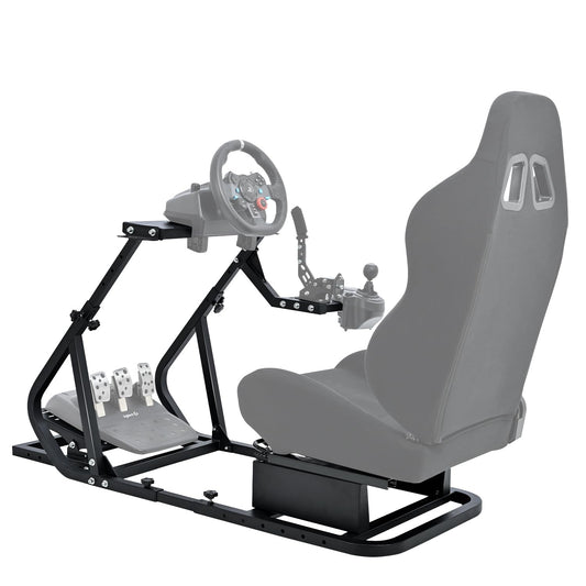 Adjustable Racing Simulator Cockpit Compatible with Logitech G29/G923/G920, Thrustmaster T80/T150/PXN Stable Wheel Stand Pedal Wheel and Handbrake Not Included