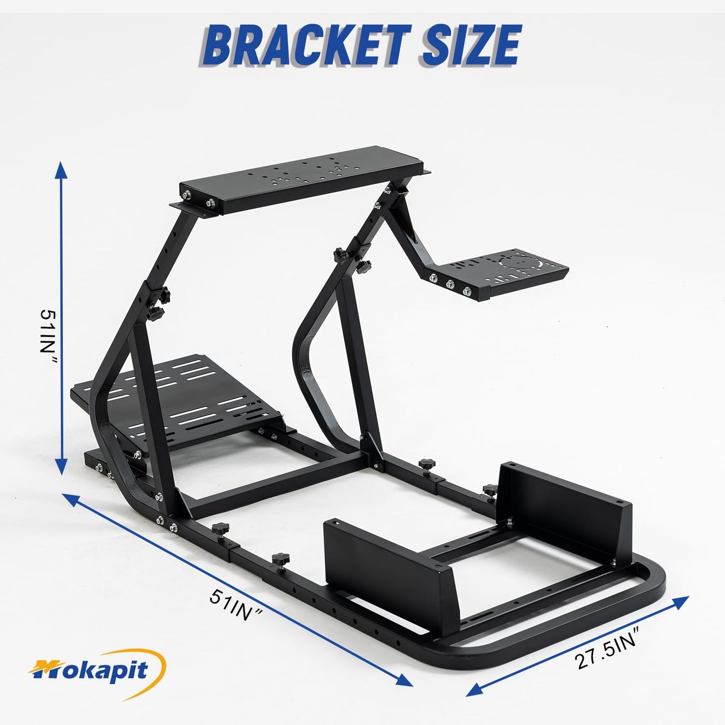 Adjustable Racing Simulator Cockpit Compatible with Logitech G29/G923/G920, Thrustmaster T80/T150/PXN Stable Wheel Stand Pedal Wheel and Handbrake Not Included