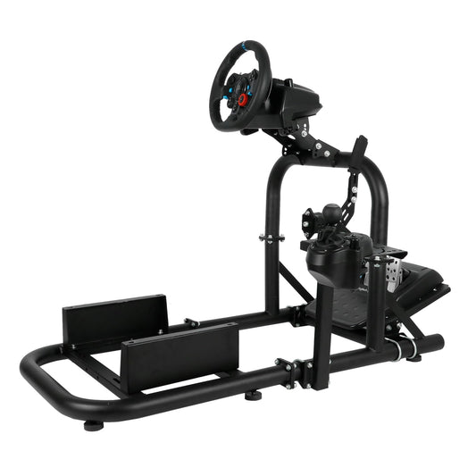 Mokapit Professional Simulator Cockpit Compatible with Logitech G920 G29, Thrustmaster, PXN, Fanatec, Round Tube Sim Racing Cockpit, Wheel Handbrake Pedal Seat Not Included