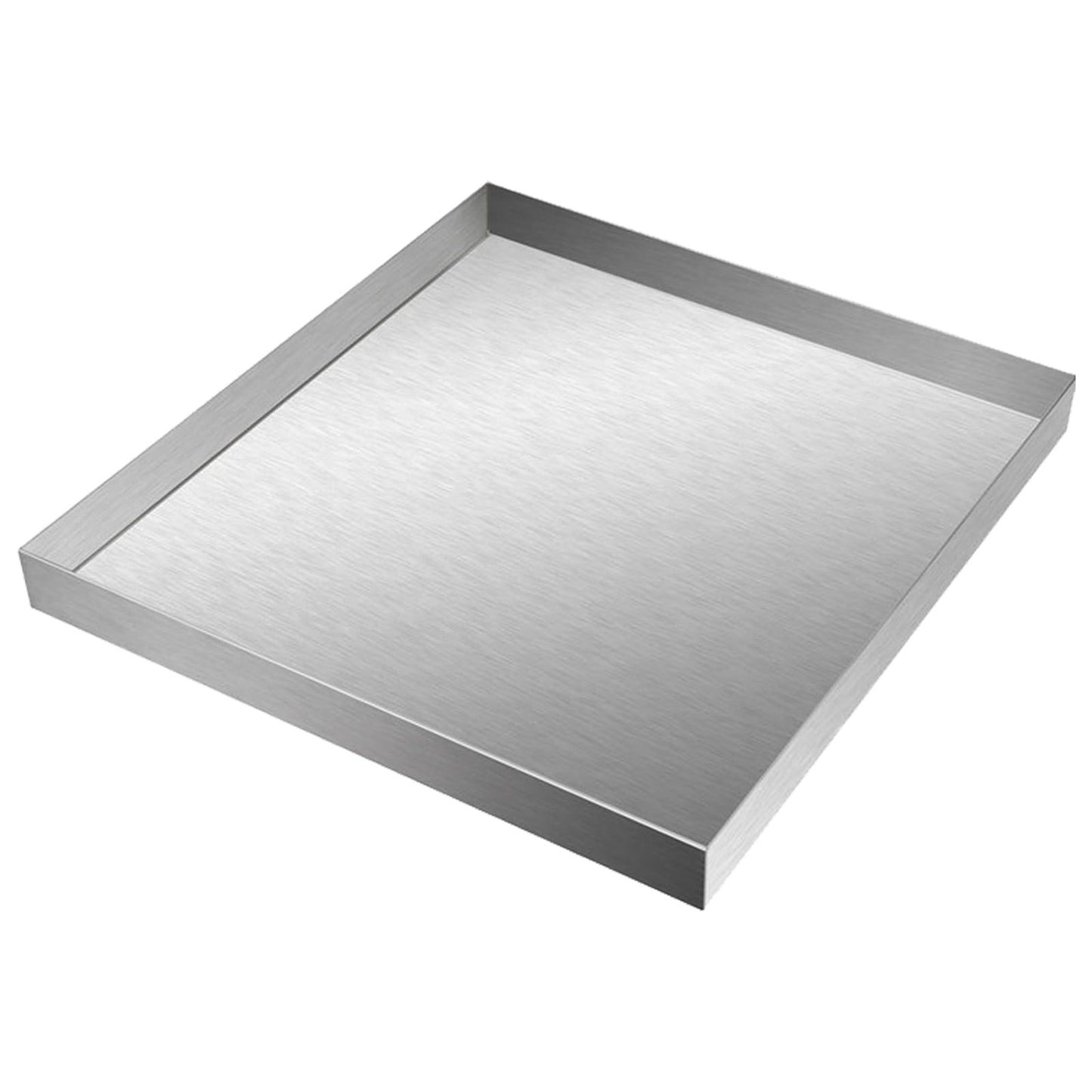 32" x 30" x 2.5" 304 Stainless Steel Washing Machine Drain Pan Heavy Duty Steel Washing Machine Tray No Leak Protecting The Floor Fine Stainless Steel (No Hole)