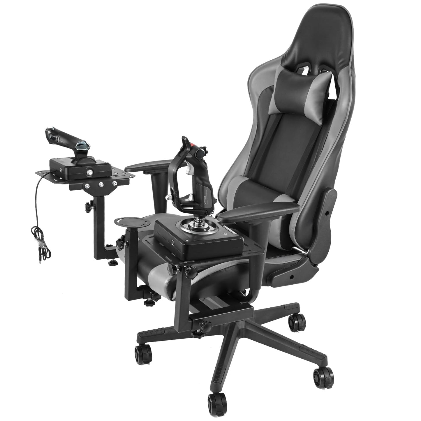 Adjustable Flight Simulator Cockpit Fit for LogitechX56/X52 PRO,Thrustmaster A10C Hotas Warthog/T.16000M/TH8A/TCA,Fanatec ClubSport Shifter SQ Flight Sim Chair Joystick Not Included