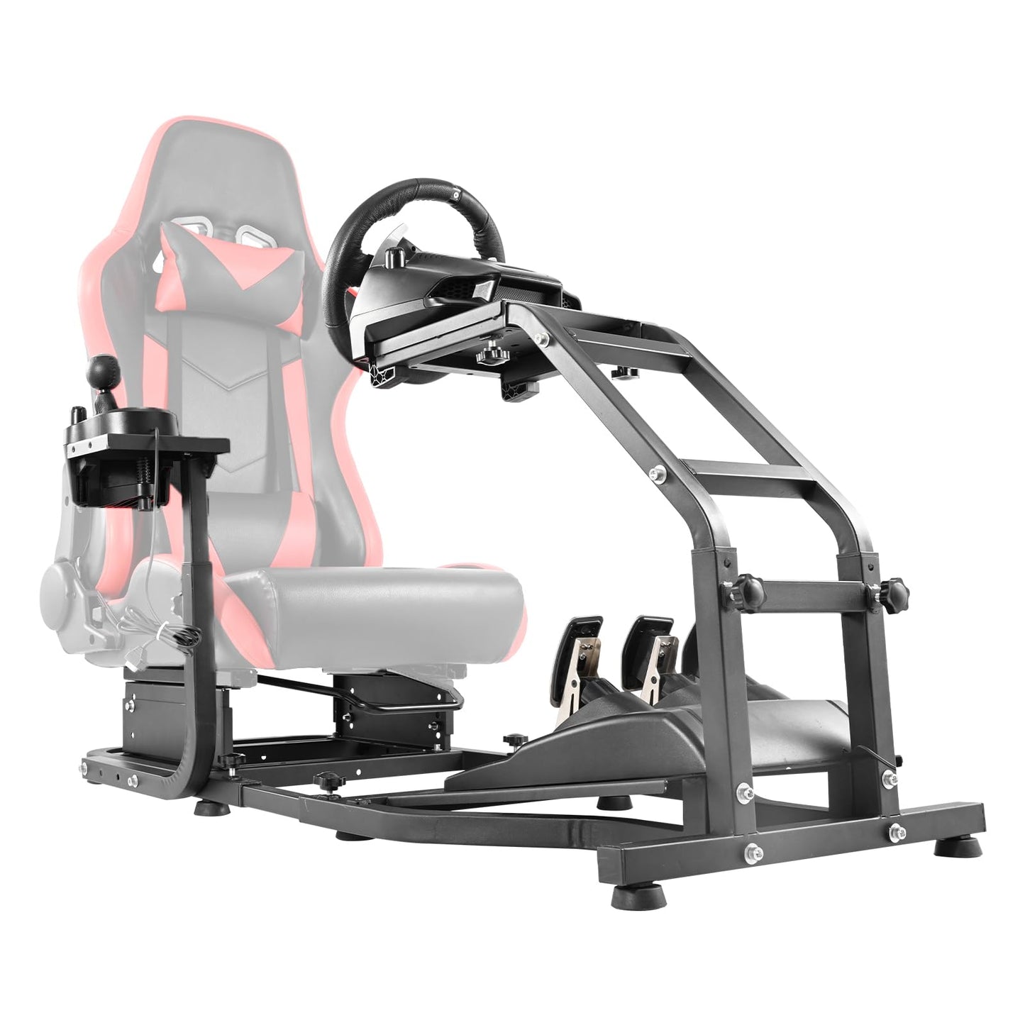 Mokapit Realistic Racing Simulation Cockpit Fit for Logitech G29,G920,G923 Thrustmaster T-GT II,T80,T150 Adjustable Steering Wheel Game Stand Steering Wheel,Handbrake and Pedal Not Included