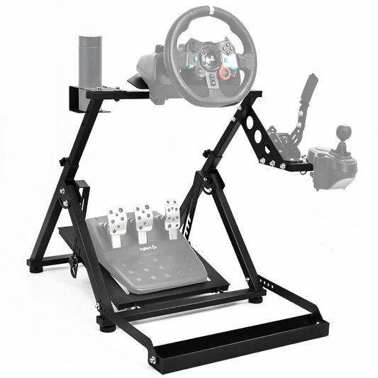 Mokapit X Shape Foldable Racing Wheel Stand Suitable for Logitech G25/G29/G920,Thrustmaster T300/T248/T300RS Moza R5 Adjustable Steering Wheel Stand Steering Wheel&Shifter &Pedals Not Included