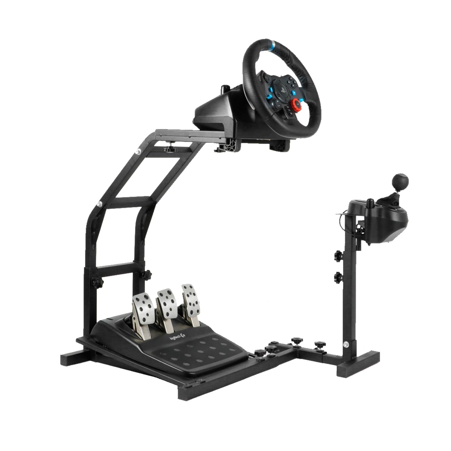 Adjustable Racing Steering Wheel Stand Compatible with Logitech G29 G920 G923 Thrustmaster T80 T248 T300 T300RS TX F458 T500 Driving Simulator Stand Handbrake & Wheel & Pedal Not Included