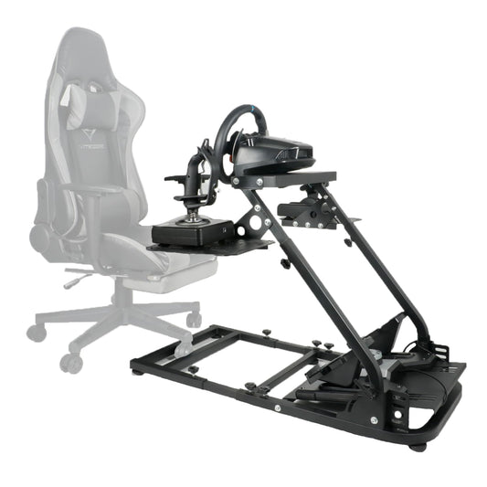 Mokapit Upgrade Flight Simulator Cockpit Adjustable fit for Logitech Thrustmaster G25,G27,G29,G920,G923,Hotas Warthog,T80,T150 Steady Foldable Wheel Stand without Joystick, Handbrake and Pedal