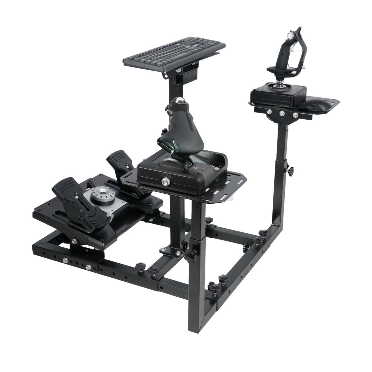 Mokapit Flight Stand/Racing Wheel Stand Standing Style Compatible with Logitech G29/G920/X52/X52PRO Thrustmaster Hotas Warthog/ T80 Adjustable Joystick, Pedal, Handbrake and Shift lever Not Included Sturdy