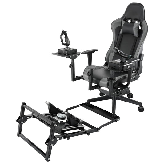 Flight Joystick Simulator Cockpit with Pedal Stand （With Fixed Slot ）& Gaming Seat Pedal Fit for Logitech, Thrustmaster, PXN X52,X56 Home/Office Use Flying Sim Stand Joystick Not Included