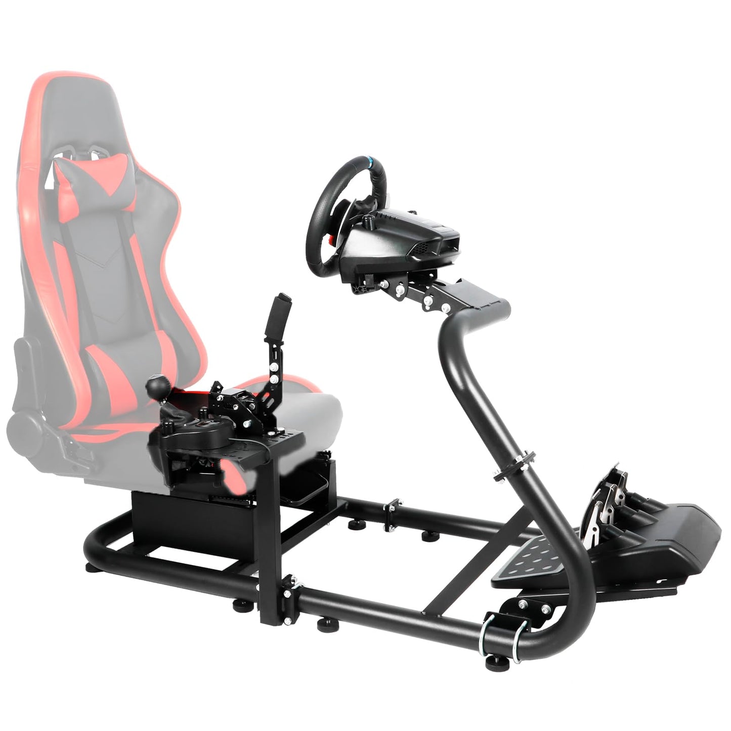 Mokapit Racing Simulator Cockpit Easy to Get on and off & Adjustable,Compatible with Logitech/Thrustmaster/Fanatec G920,G923,G29,Professional Cockpit, No Seat,Pedal,Steering Wheel and Handbrake