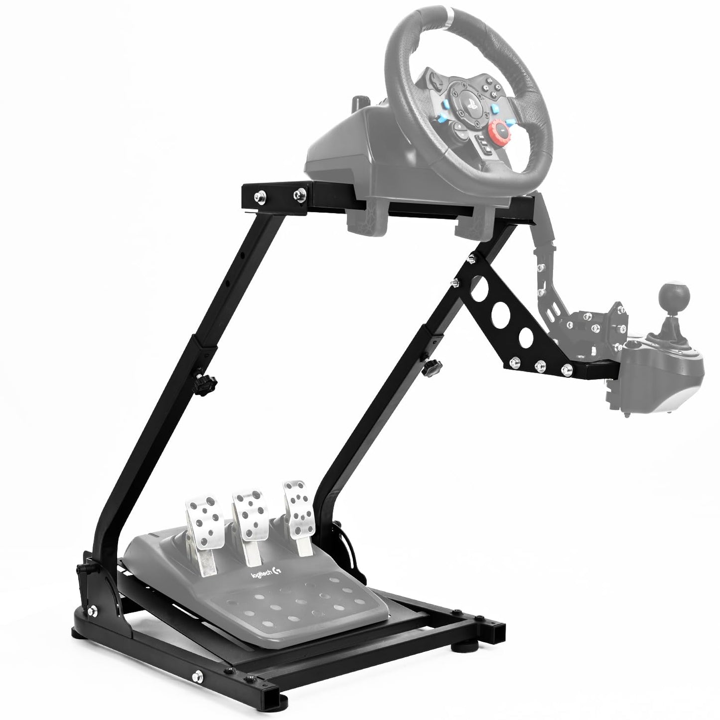 Mokapit Racing Wheel Stand Foldable fit for Logitech G25 G27 G29 G920 G923, Thrustmaster T248 T300, Adjustable Steering Wheel Stand, Wheel Shifter Pedal Handbrake Not Included