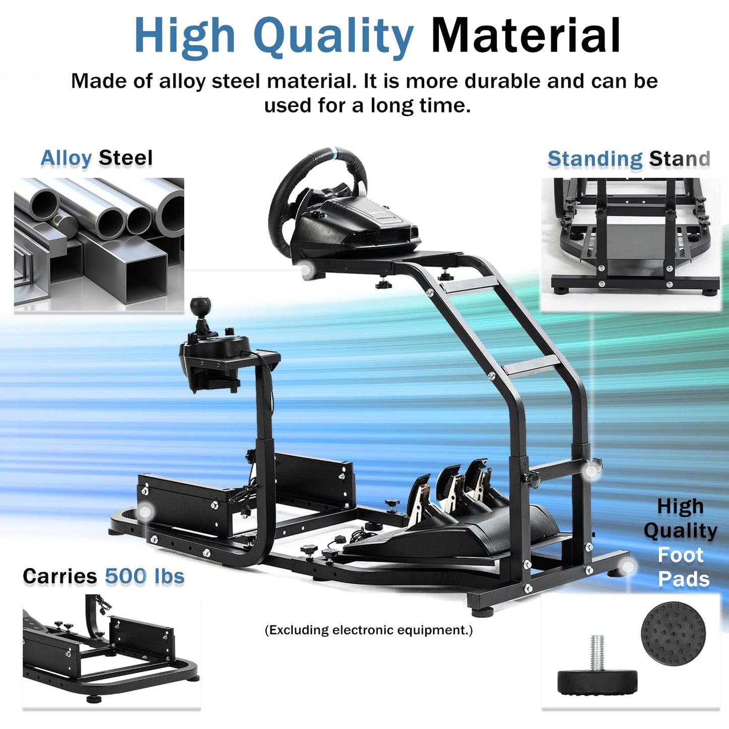 Mokapit Realistic Racing Simulation Cockpit Fit for Logitech G29,G920,G923 Thrustmaster T-GT II,T80,T150 Adjustable Steering Wheel Game Stand Steering Wheel,Handbrake and Pedal Not Included