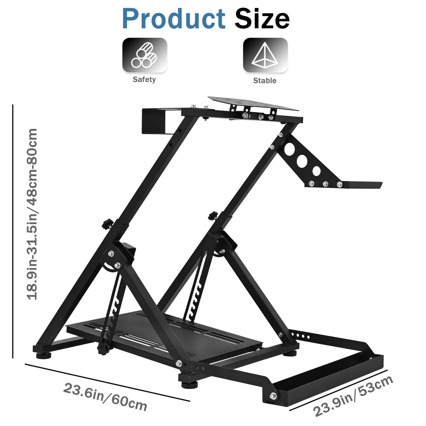 Mokapit X Shape Foldable Racing Wheel Stand Suitable for Logitech G25/G29/G920,Thrustmaster T300/T248/T300RS Moza R5 Adjustable Steering Wheel Stand Steering Wheel&Shifter &Pedals Not Included