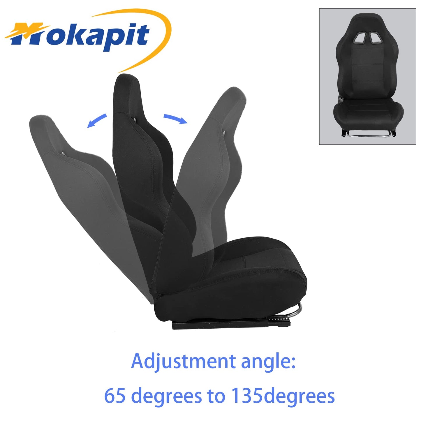 Mokapit Racing Seat with Adjustable Slide,Great Breathability,Adapt Racing Wheel Stand for Logitech G25 G27 G29 G920 Thrustmaster T80 T150 T300 T500 T300RS T500RS T-GT Professional Game Seat