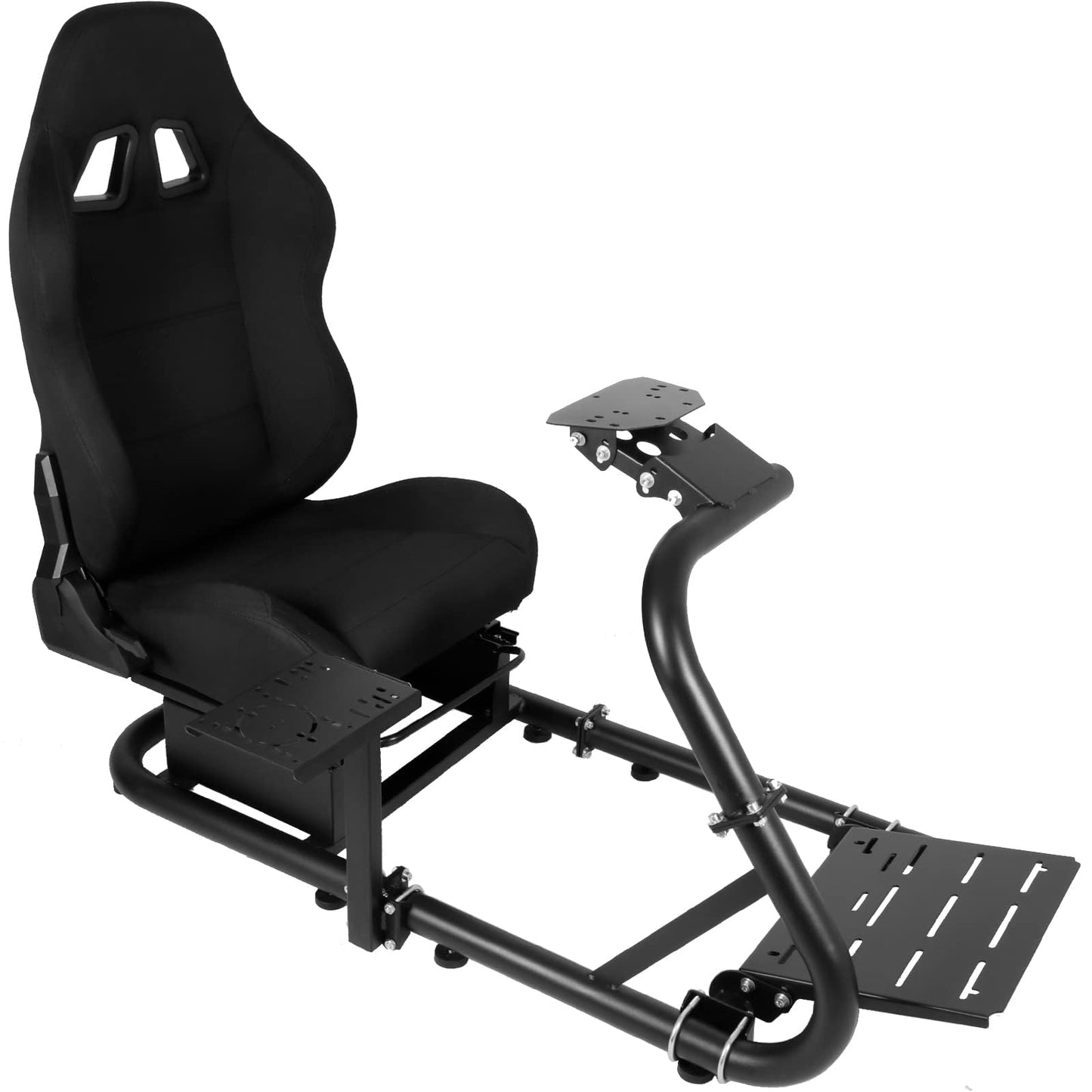 Mokapit Simulator Cockpit with Racing Seat Monitor Mount, Compatible with Logitech,Thrustmaster,Fanatec,G29 G920Analog Racing Cockpit without Wheel Pedals Shifter Handbrake and Monitor