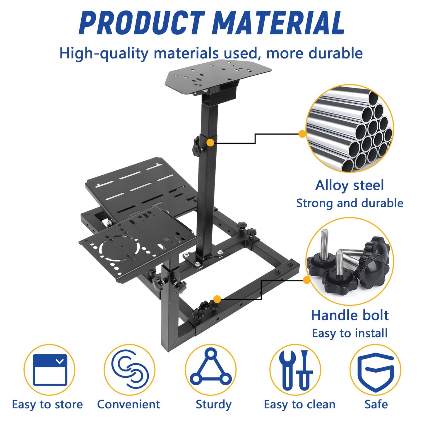 Mokapit Racing Wheel Stand Portable Compatible with Logitech/Thrustmaster/PXN G25,G23,G27,G29,G920,T80,T150 Steady Simulator Cockpit No Wheel, Pedal, Handbrake and Shifter