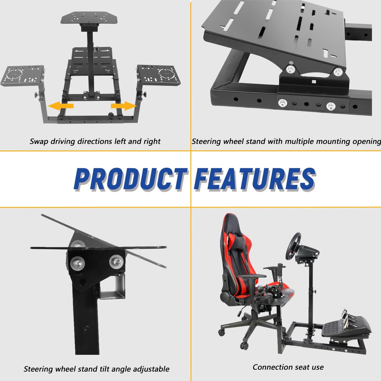 Mokapit Racing Wheel Stand Portable Compatible with Logitech/Thrustmaster/PXN G25,G23,G27,G29,G920,T80,T150 Steady Simulator Cockpit No Wheel, Pedal, Handbrake and Shifter