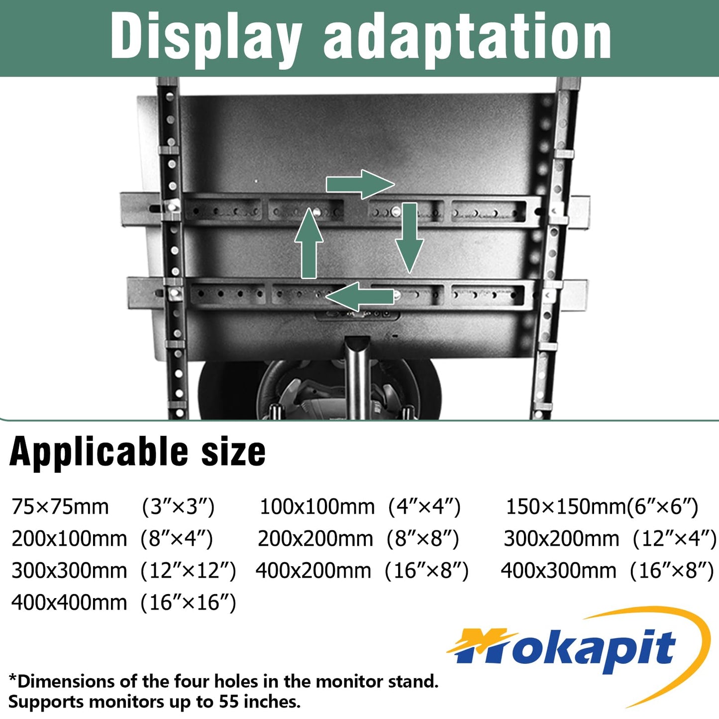 Display Support Racing Sim Cockpit Compatible with Logitech/Thrustmaster/PXN/Fanatec G923,G29,T500RS,TX,T248 Stable TV Monitor Steering Wheel Stand Wheel & Shifter & Pedal Not Included