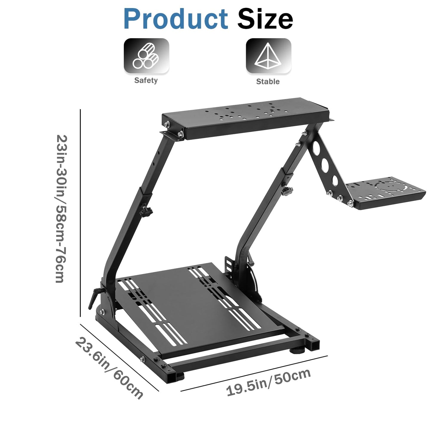 Mokapit Racing Wheel Stand Foldable fit for Logitech G25 G27 G29 G920 G923, Thrustmaster T248 T300, Adjustable Steering Wheel Stand, Wheel Shifter Pedal Handbrake Not Included