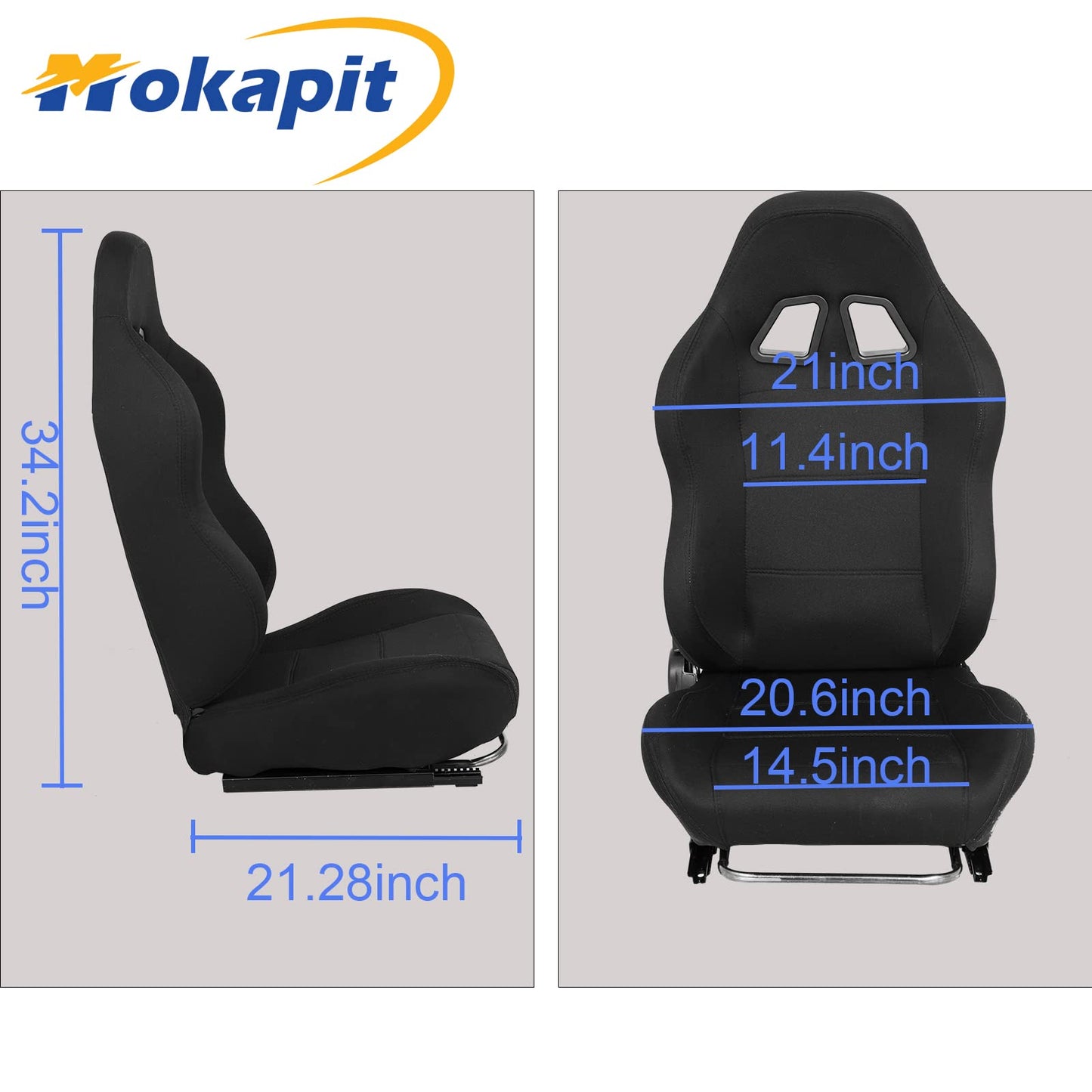 Mokapit Racing Seat with Adjustable Slide,Great Breathability,Adapt Racing Wheel Stand for Logitech G25 G27 G29 G920 Thrustmaster T80 T150 T300 T500 T300RS T500RS T-GT Professional Game Seat