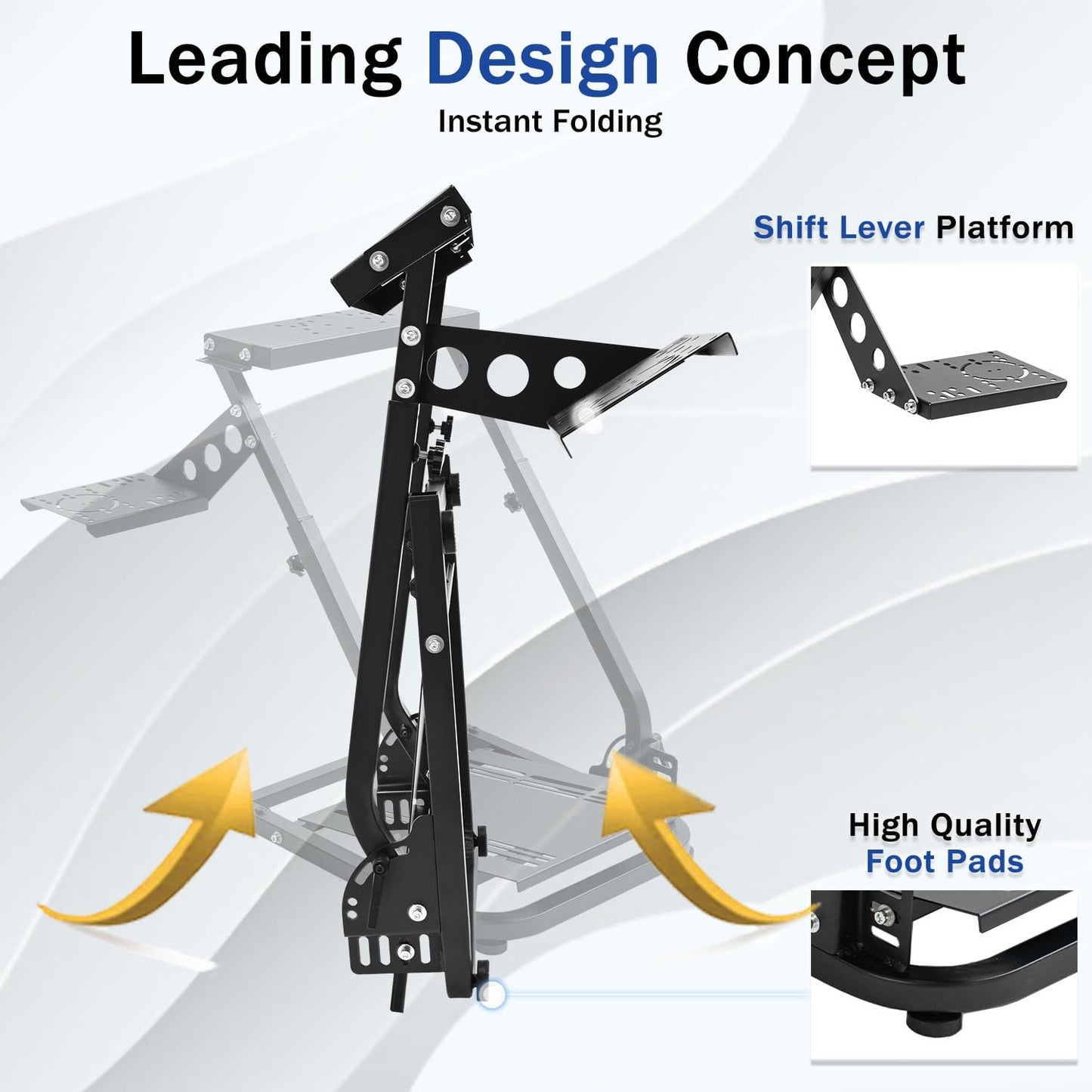 Mokapit Racing Wheel Stand Foldable fit for Logitech G25 G27 G29 G920 G923, Thrustmaster T248 T300, Adjustable Steering Wheel Stand, Wheel Shifter Pedal Handbrake Not Included