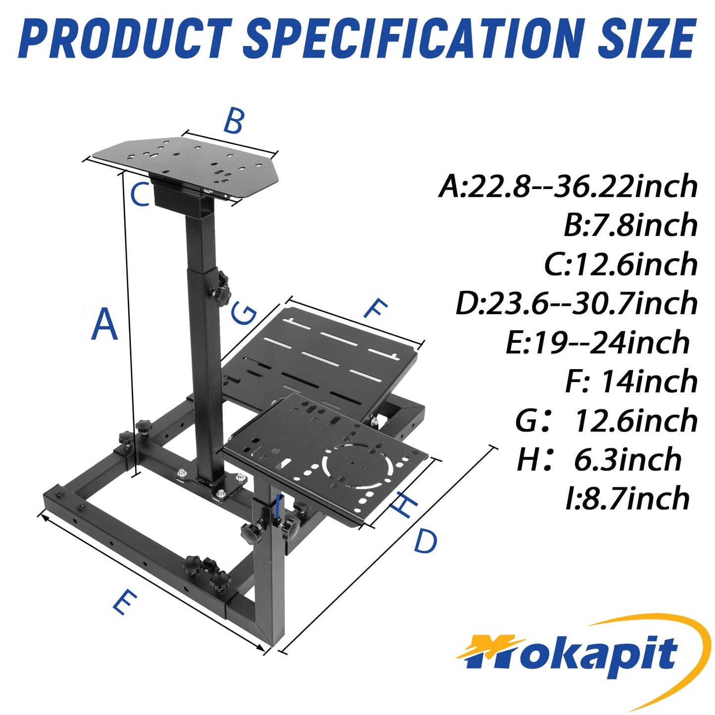 Mokapit Racing Wheel Stand Portable Compatible with Logitech/Thrustmaster/PXN G25,G23,G27,G29,G920,T80,T150 Steady Simulator Cockpit No Wheel, Pedal, Handbrake and Shifter