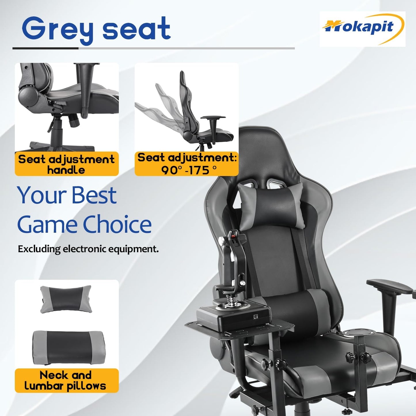 Flight Joystick Simulator Cockpit with Pedal Stand （With Fixed Slot ）& Gaming Seat Pedal Fit for Logitech, Thrustmaster, PXN X52,X56 Home/Office Use Flying Sim Stand Joystick Not Included