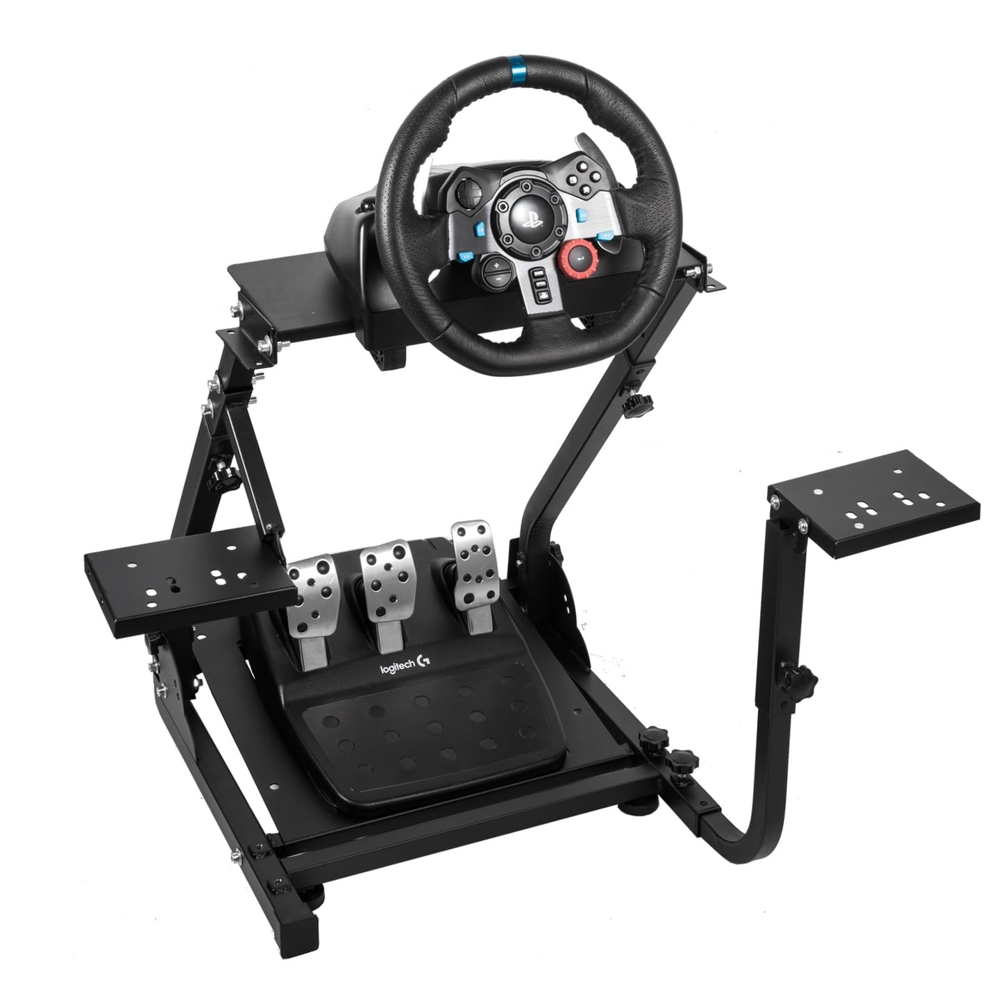 Foldable Racing Wheel Stand Compatible with Logitech/Thrustmaster/PXN G25,G27,G29,G920,T300RS,T500RS Adjustable Steering Wheel Stand without Steering Wheel Pedal Handbrake